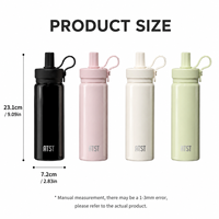 Bouteille isotherme populaire en acier inoxydable à double paroi avec logo personnalisé, tasses colorées pour l'eau potable