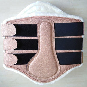 Botas de equitación Navy Brushing Horse con forro polar blanco brillante y campana - Botas personalizadas para equitación al aire libre - Product Image 3