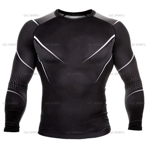 Baselayer BJJ Rashguard NO GI vêtements de combat pour hommes conception lourde éruption Guard MMA BJJ couche de base chemises de compression à bas prix - Product Image 6