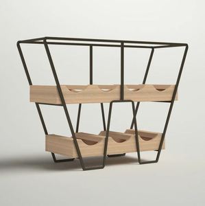 Support de rangement de bouteille de vin marron en forme de W pour cuisine décoration de la maison table à manger champagne vin présentoir support bar - Product Image 1