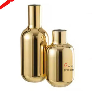 Pot de fleur en forme de bouteille fini doré de qualité supérieure pour la décoration de la maison et de l'hôtel - Product Image 1