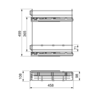 Gabinetes de Cocina Modulares de Acero Emuca España TitaneMax Modelo 8381035 Gris Antracita 150mm con Botellero Lateral Extraíble y Cierre Suave