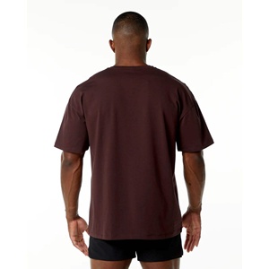 Camiseta de algodón 100% con cuello redondo para hombre, Manga corta informal, diseño en blanco teñido liso, ajuste de gran tamaño con tela de punto de patrón sólido - Product Image 3