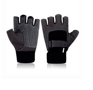 ถุงมือครึ่งนิ้วสำหรับเล่นกีฬาหนังแท้ถุงมือยกน้ำหนักถุงมือออกกำลังกายถุงมือออกกำลังกายโลโก้ได้ตามต้องการ - Product Image 4