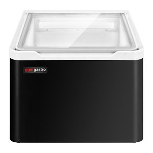 Congelador expositor de helados para mostrador - 460 mm - Enfriamiento estático - para 2 x 5 litros de recipientes Napoli - Negro - Tapa de cristal abatible - Product Image 3