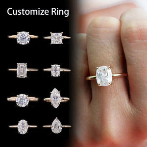 Anelli di fidanzamento in oro 18K e 14K con moissanite certificata SKU 62118799218 - Product Image 5