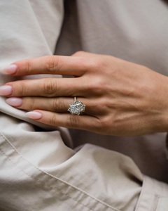 10x7มม. แหวนหมั้นรัศมีสีขาวสว่างตัด | แหวนเงินผู้หญิงเครื่องประดับแต่งงานเจ้าสาว CZ - Product Image 4