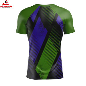 Verano secado rápido elástico logotipo personalizado Fitness gimnasio desgaste hombres manga corta deporte compresión camisetas atléticas llanura camiseta - Product Image 2