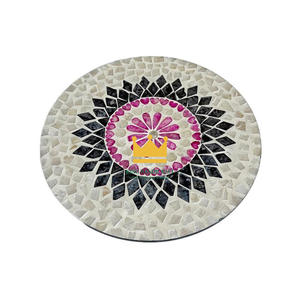 Vietnam prix bon marché napperons ronds de luxe incrustés de nacre variété de modèles plats décoratifs assiettes plateaux de service - Product Image 5