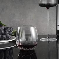 Verres à vin courts en forme de ballon, sans pied, en cristal sans plomb, 502 ml, style classique, écologiques, réutilisables pour le vin, la bière, les fêtes