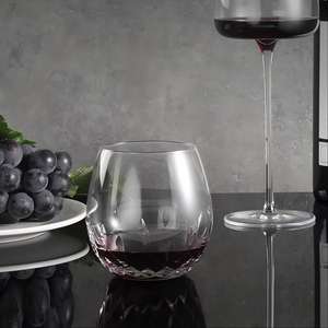 Verres à vin courts en forme de ballon, sans pied, en <span class=keywords><strong>cristal</strong></span> sans plomb, 502 ml, style classique, écologiques, réutilisables pour le vin, la bière, les fêtes - Product Image 6
