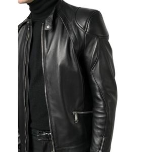 Chaqueta de Invierno Original de Piel de Oveja para Hombre, Cuello Alto, Logotipo Frontal, Impermeable, Resistente al Viento, OEM, Alta Calidad, Personalizable y Elegante - Product Image 3