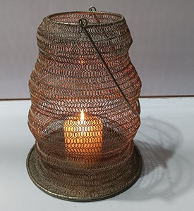 Extreme Karigari Metal decorativo regalo cesto forma sombra votiva té luz portavelas para decoración del hogar - Product Image 1