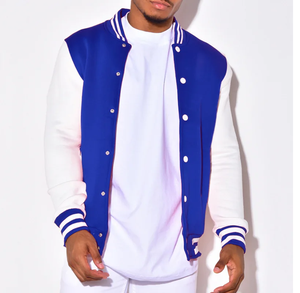 Vente en gros de vestes vierges personnalisées en vrac unisexe noir pour hommes et femmes veste universitaire polaire vestes d'université de baseball letterman - Product Image 6