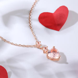สร้อยคอเงินแท้ประดับมอร์แกไนต์สังเคราะห์ทรงหัวใจ Jeulia Enchanting Grace พร้อมตัวล็อคแบบกรงเล็บ ของขวัญวันครบรอบ - Product Image 6