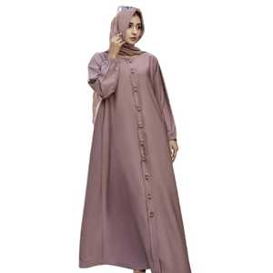 2025 élégant couleur unie fabricant pakistanais turquie dubaï modeste Abaya Cardigan doux crêpe ample longue Maxi traditionnel musulman - Product Image 1