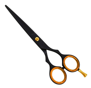 ชุดเดรสกรรไกรตัดผมสีดำใบมีดหยักสแตนเลสคมพร้อมดีไซน์กันลื่นสำหรับการจัดทรงผม - Product Image 1