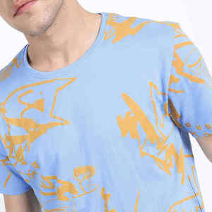Latest Price <b>Printed</b> 100% Cotton Short Sleeves Men Shirt Breathable Casual Wear Men T Shirt - Product Image 6