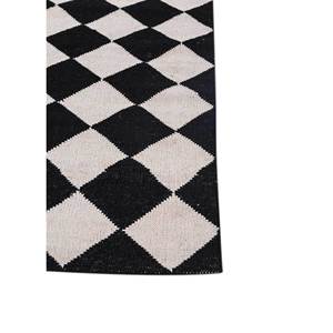 Alfombra Alhambra de Lana Tejida Plana Color Marfil, Diseño Geométrico Aubusson, Hecha a Mano, Rectangular, para Sala de Estar, Dormitorio, para Adolescentes-ADWL-13122 - Product Image 4