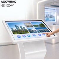 AOOWHAO - Quiosco de Autoservicio con Pantalla Táctil Antideslumbrante 4K, Pantalla Interactiva Android con Base para Restaurante