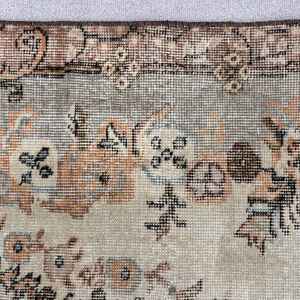 Alfombra Antigua, Alfombra Turca de 3.6x7 pies, Alfombra de Lana Marrón - Product Image 5