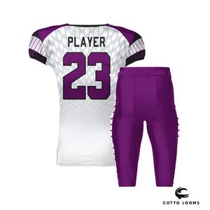 Camiseta de fútbol americano OEM duradera y conjunto de ropa de equipo transpirable de tela de sarga reforzada con uniforme - Product Image 2