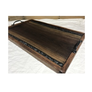 Plateau de service en bois de mangue et résine époxy de qualité supérieure pour la maison d'hôtel de restaurant et l'article doué personnalisent le plateau de service à vendre - Product Image 1