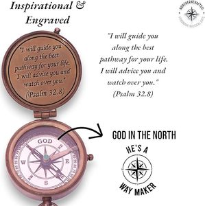 Gods Way Compass Cadeaux religieux pour hommes Cadeaux de baptême pour adolescents Sentimental Birthday Communion Confirmation Graduation. - Product Image 3
