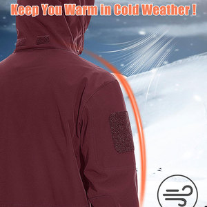Custom Design Winter <b>Work</b> Wear Men's Windproof Waterproof <b>Fleece</b> Zip Up Soft Shell Jacket For Men - Product Image 5