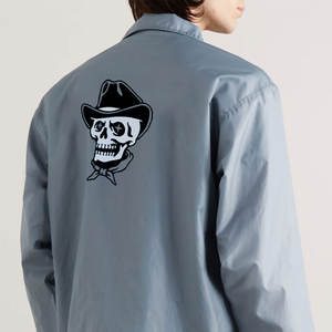 OEM Logo Brodé Personnalisé Écussons Coupe-Vent Streetwear Veste Homme Simple Col Boutonné Polyester Hommes Veste Entraîneurs - Product Image 5