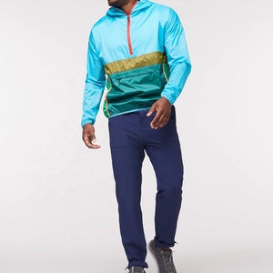 Chaqueta de invierno personalizada para hombre, cortavientos impermeable de nailon 100%, cremallera frontal, bloque de color, adornos elásticos, talla grande, punto de calle - Product Image 2