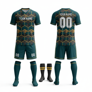Uniforme de football personnalisé avec impression intégrale |   Conception graphique en mosaïque |   Sublimation résistante à la décoloration - Product Image 2