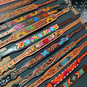 Wholesale Leather Soft Padded Pet <b>Collar</b> Beaded <b>Dog</b> <b>Collar</b> Hand Tooling <b>Dog</b> Belt Carving <b>Dog</b> Accessories - Product Image 5