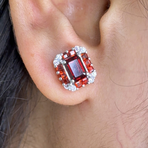 ช้อปตอนนี้ของขวัญวันเกิดสำหรับโกเมนแท้ของเธอ & ต่างหูเพชรแบบอเมริกันเครื่องประดับที่น้อยที่สุดทำจาก925แท้ MOQ ต่ำเงินสเตอร์ลิง - Product Image 2