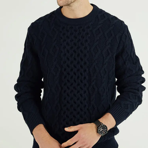 Hot Sale 2025 Men's 100% Cotton Anti-Pilling Winter <b>Pullover</b> <b>Sweater</b> Customized Front Logo High Quality Pakistan Manufacturer - Product Image 1