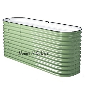 High Quality New Finishing Metal Galvanize Antique Oval Shape Outdoor Garden <b>Raised</b> Bed Kit <b>Planter</b> Box At Low Price From India - Product Image 1