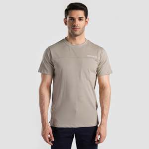 Camiseta Power Move Beige 100% Algodón Jersey de Alto Gramaje con Serigrafía y Estampado Gráfico para Ejercicio y Estilo Deportivo - Product Image 1