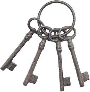 Decorative Bunch of Metal Keys for Table Decoration Different Titles Shaped Rustic Gold Finishing Keys Home Decors Paper Weight - Product Image 5