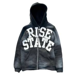 Sweat à capuche unisexe en molleton 100 % coton personnalisable avec strass et cristaux, style streetwear de luxe pour homme - Product Image 5