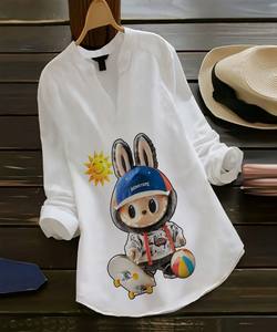 เสื้อผ้าพื้นเมืองผ้าเรยอนคอลเลอร์ + พิมพ์ลายดิจิทัลเสื้อผ้าลำลอง - Product Image 1