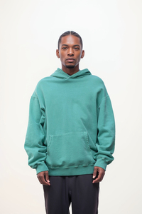 Sweat-shirt à capuche surdimensionné pour homme, couleur unie, en molleton de coton, pull décontracté avec poche avant, vêtement d'automne - Product Image 3