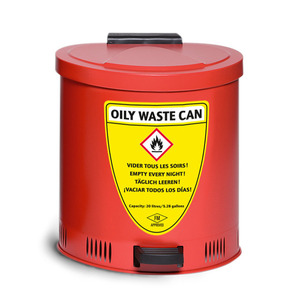 Contenitore di raccolta di sicurezza 20 l, acciaio, rosso, con ammortizzazione del coperchio - Product Image 1