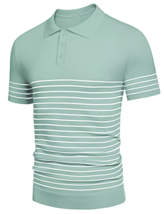 Nouveau Stock – Polo Homme à Rayures, Manches Courtes, Col Classique, 3 Boutons sur le Devant, Logo Personnalisé, Tailles Variées, Vêtements en Gros - Product Image 1