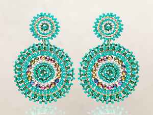 Pendientes Bohemios Tejidos a Mano con Cuentas y Perlas, Tamaño y Diseño Personalizados, Joyería de Aleación para Mujer por MS Handicraft - Product Image 4