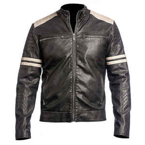 Nouveau Veste en cuir personnalisée en gros 2025 pour hommes Veste de moto disponible dans toutes les tailles - Product Image 1