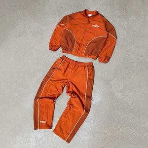 Lightweight Cotton Vintage Windbreaker Jacket & Track Pants Set | Custom <b>Stitching</b> Mesh Fabric High Quality Jogging Suit - Product Image 2