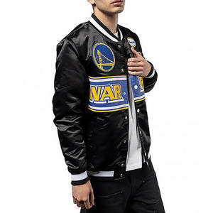 Vestes en satin brodées sur mesure en gros, vestes universitaires sur mesure grande taille, vestes en satin de baseball - Product Image 2