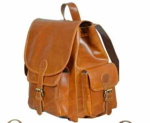 Sac à dos en cuir huilé fabriqué en Inde sur mesure, finition en laiton antique, léger, grande capacité, sac pour ordinateur portable, poly drill - Product Image 5