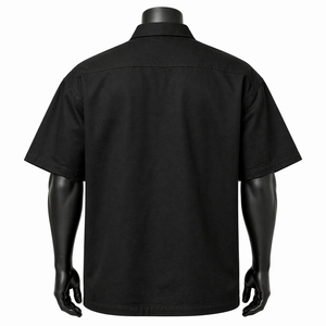 Camisa Oversize Personalizada para Hombre con Cremallera, Manga Corta, Corte Holgado, Estilo Urbano, Parche con Logo, Doble Bolsillo, Venta al por Mayor OEM - Product Image 2