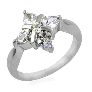Bague en argent pour femme avec zircone cubique, élégante bague en cristal, cadeau - Product Image 1